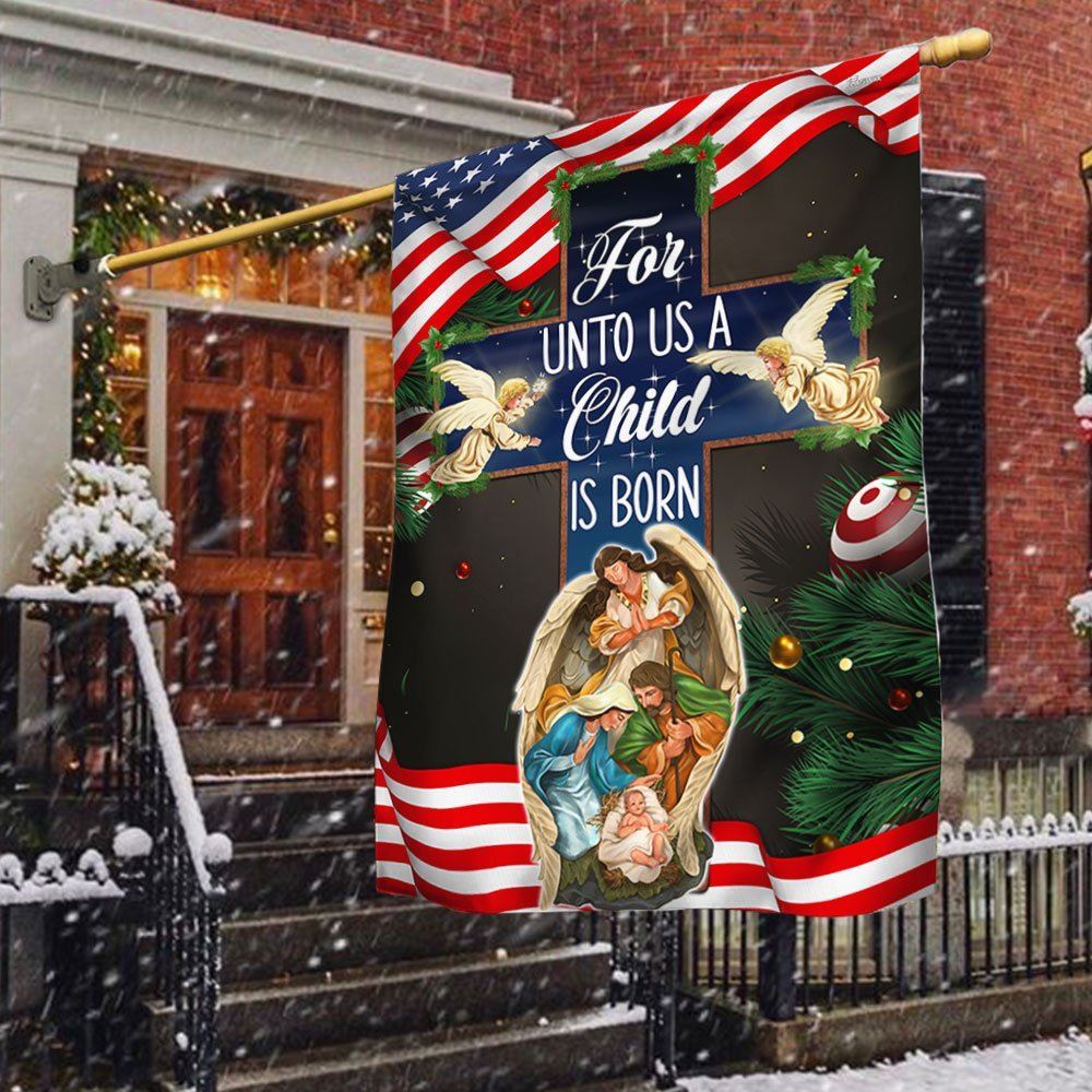 Nativity Of Jesus Holy Night Christmas Christian Cross Flag, Christian Christmas House Flag, Christmas Outdoor Decor Ideas