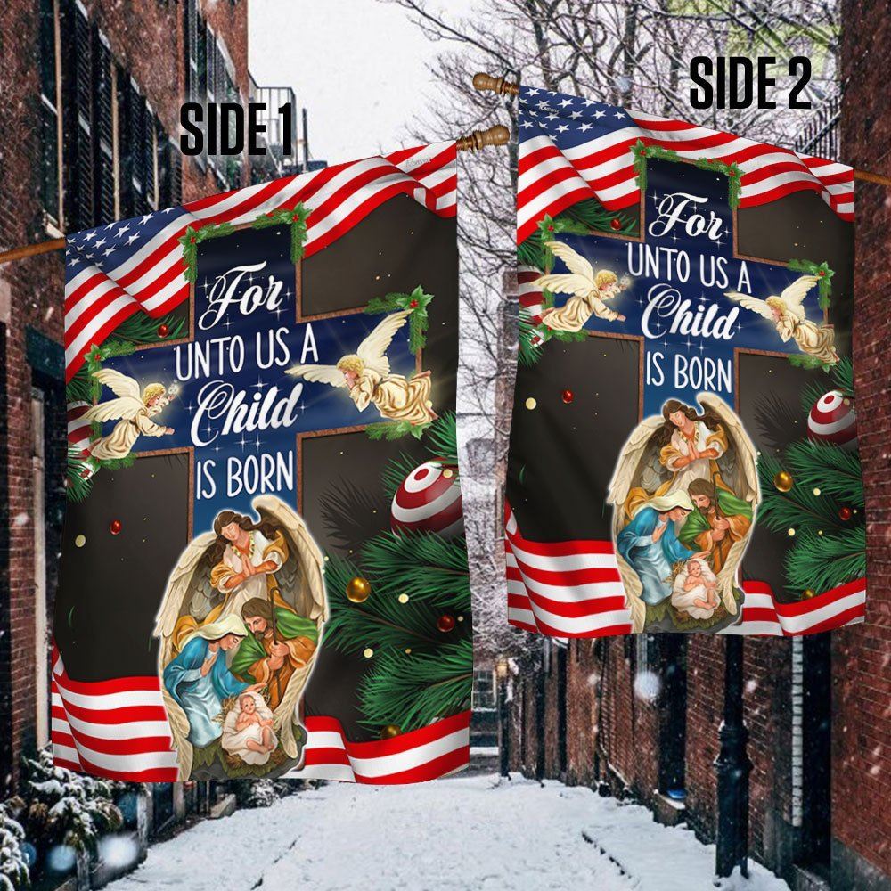 Nativity Of Jesus Holy Night Christmas Christian Cross Flag, Christian Christmas House Flag, Christmas Outdoor Decor Ideas