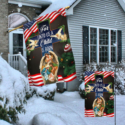 Nativity Of Jesus Holy Night Christmas Christian Cross Flag, Christian Christmas House Flag, Christmas Outdoor Decor Ideas