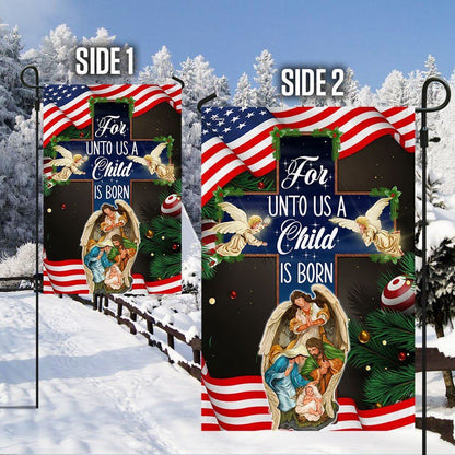 Nativity Of Jesus Holy Night Christmas Christian Cross Flag, Christian Christmas House Flag, Christmas Outdoor Decor Ideas