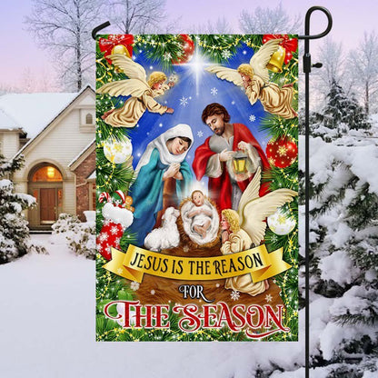 Nativity Of Jesus Holy Night Christmas Flag Jesus Is The Reason For The Season Flag, Christian Christmas House Flag, Christmas Outdoor Decor Ideas