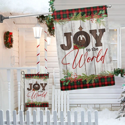 Nativity Of Jesus House Flags Joy To The World, Christian Flag, Scripture Flag, Garden Banner