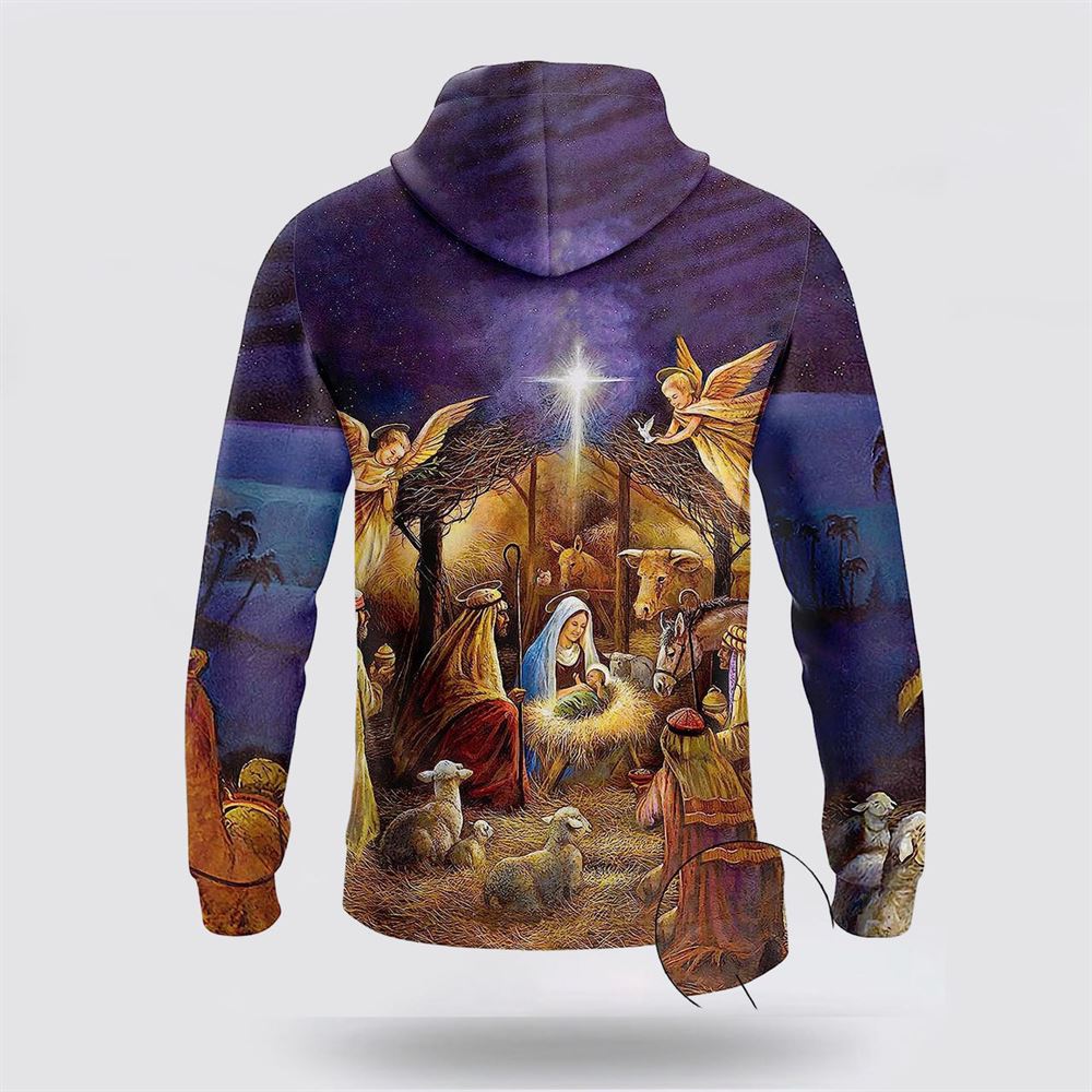 Nativity Scene 3D Hoodies For Women Men, God 3D Printed Hoodie, Christian Apparel Hoodies