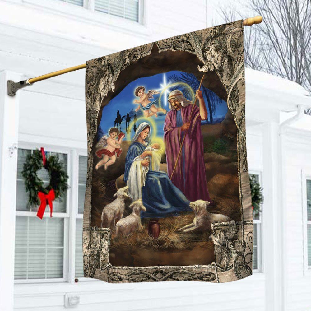 Nativity Scene Christmas Flag, Christian Christmas House Flag, Christmas Outdoor Decor Ideas