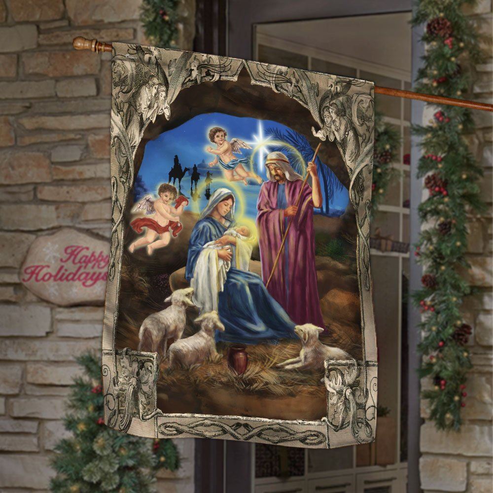 Nativity Scene Christmas Flag, Christian Christmas House Flag, Christmas Outdoor Decor Ideas