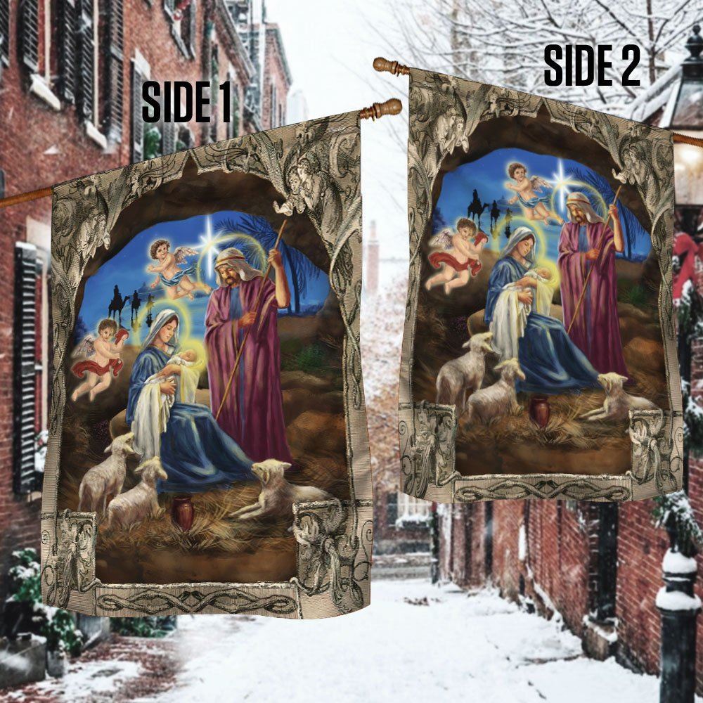 Nativity Scene Christmas Flag, Christian Christmas House Flag, Christmas Outdoor Decor Ideas