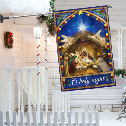 Nativity Scene Christmas Flag O Holy Night Flag, Christian Christmas House Flag, Christmas Outdoor Decor Ideas
