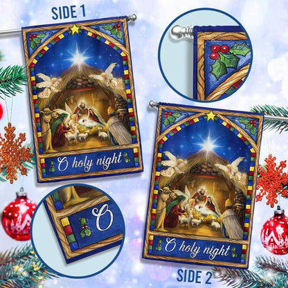 Nativity Scene Christmas Flag O Holy Night Flag, Christian Christmas House Flag, Christmas Outdoor Decor Ideas