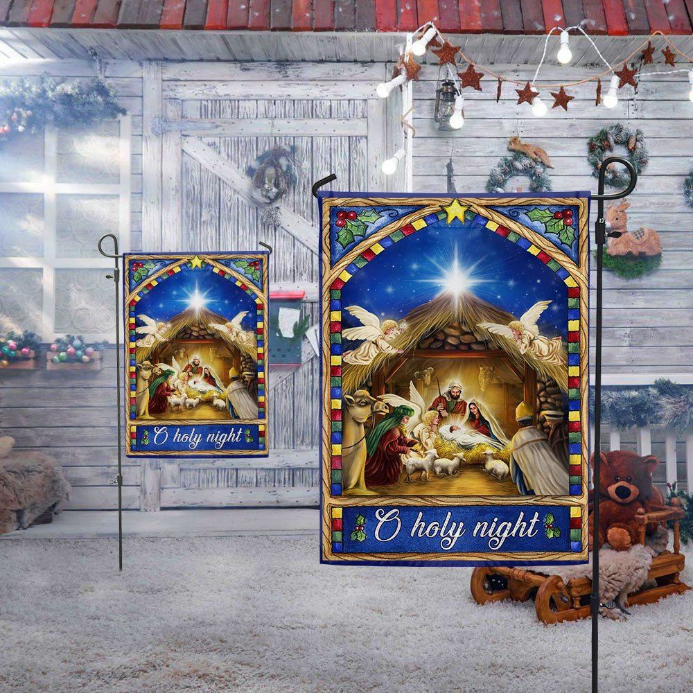 Nativity Scene Christmas Flag O Holy Night Flag, Christian Christmas House Flag, Christmas Outdoor Decor Ideas