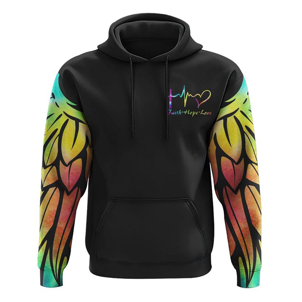 Never Underestimate A Nurse Wings All Over Print 3D Hoodie, Christian Hoodie, Christian Sweatshirt, Bible Verse Shirt