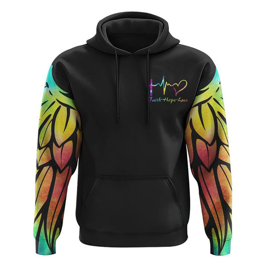 Never Underestimate A Nurse Wings All Over Print 3D Hoodie, Christian Hoodie, Christian Sweatshirt, Bible Verse Shirt