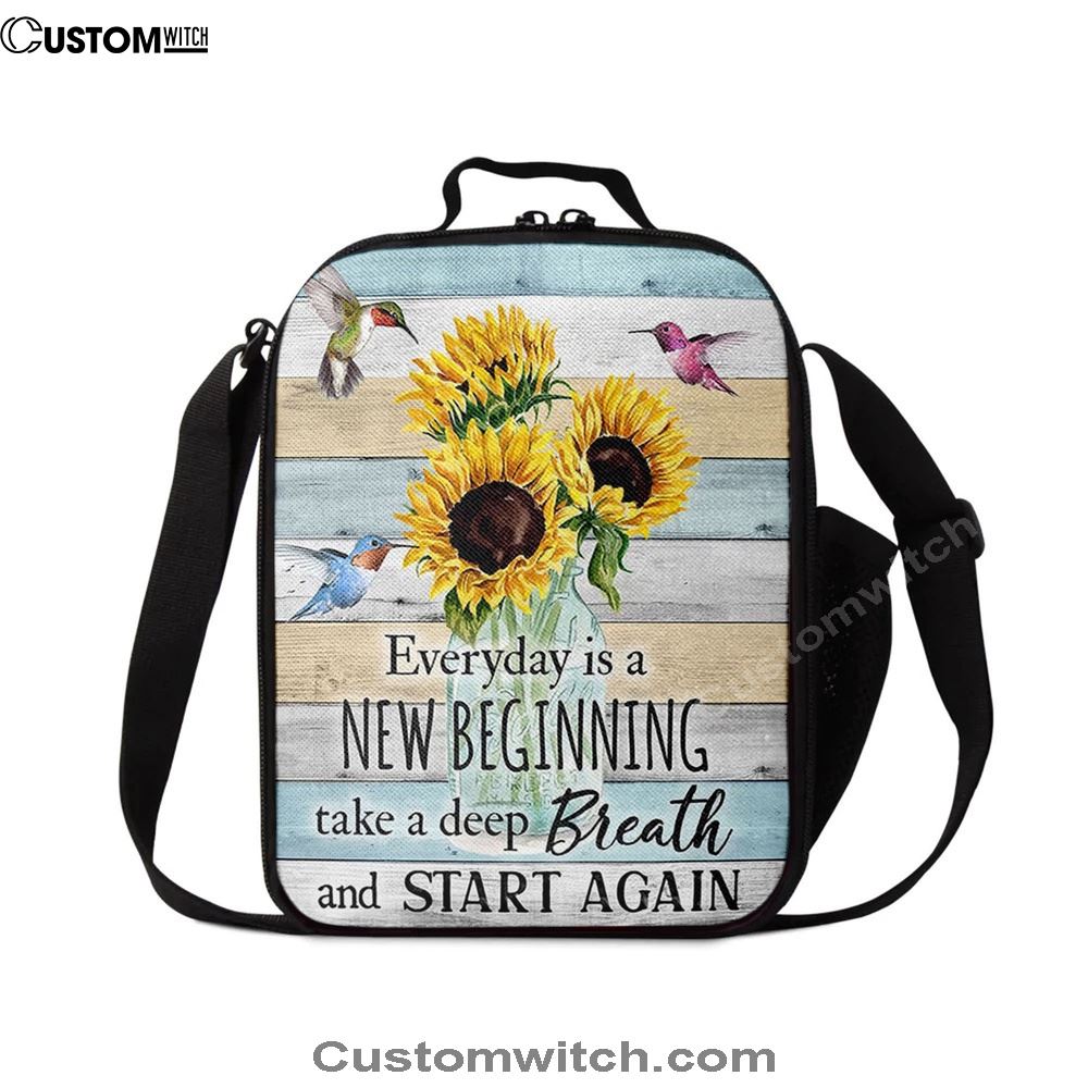 New Beginnings Hummingbirds Sunflowers Lunch Bag - Encouragement Gifts For Women Woman