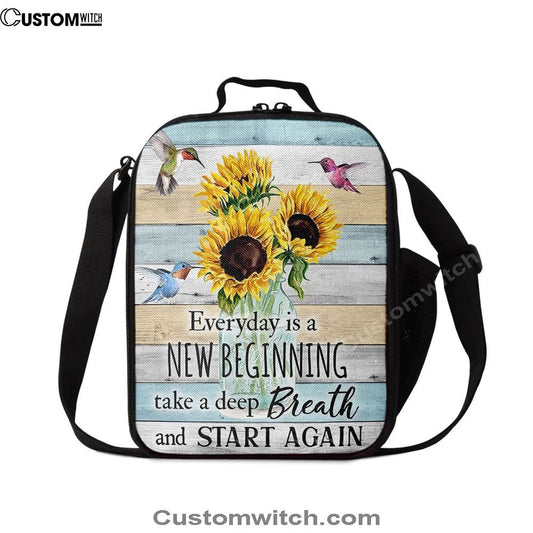 New Beginnings Hummingbirds Sunflowers Lunch Bag - Encouragement Gifts For Women Woman
