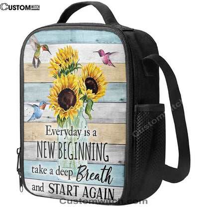 New Beginnings Hummingbirds Sunflowers Lunch Bag - Encouragement Gifts For Women Woman