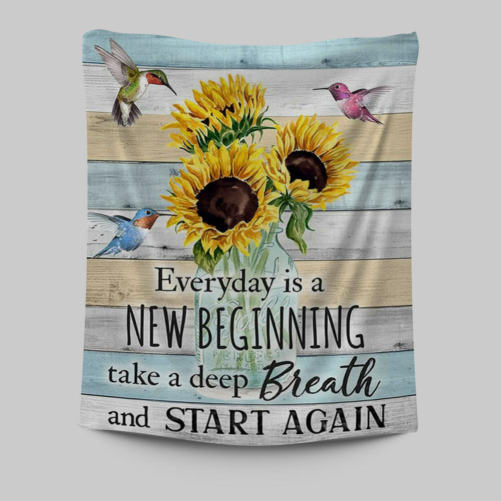 New Beginnings Hummingbirds Sunflowers Wall Art - Inspirational Wall Art & Decor - Encouragement Gifts For Women Woman
