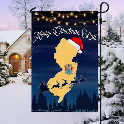 New Jersey Merry Christmas Y'all Flag, Christmas Garden Flag, Home Decor Accessories, Christmas Outdoor Decor Ideas