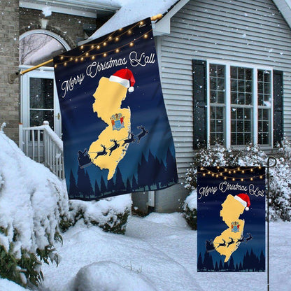New Jersey Merry Christmas Y'all Flag, Christmas Garden Flag, Home Decor Accessories, Christmas Outdoor Decor Ideas