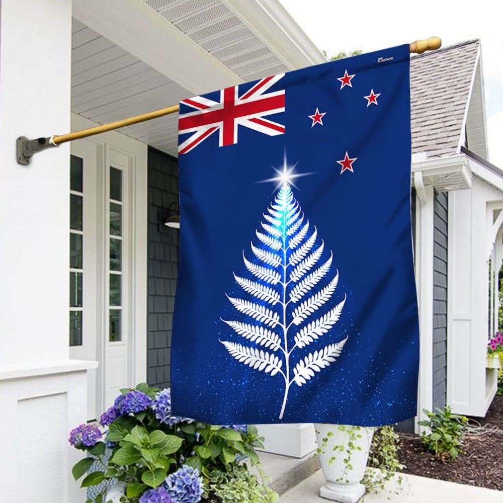 New Zealand Silver Fern Christmas Tree Flag, Christmas Garden Flag, Home Decor Accessories, Christmas Outdoor Decor Ideas