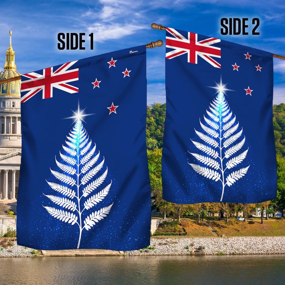 New Zealand Silver Fern Christmas Tree Flag, Christmas Garden Flag, Home Decor Accessories, Christmas Outdoor Decor Ideas
