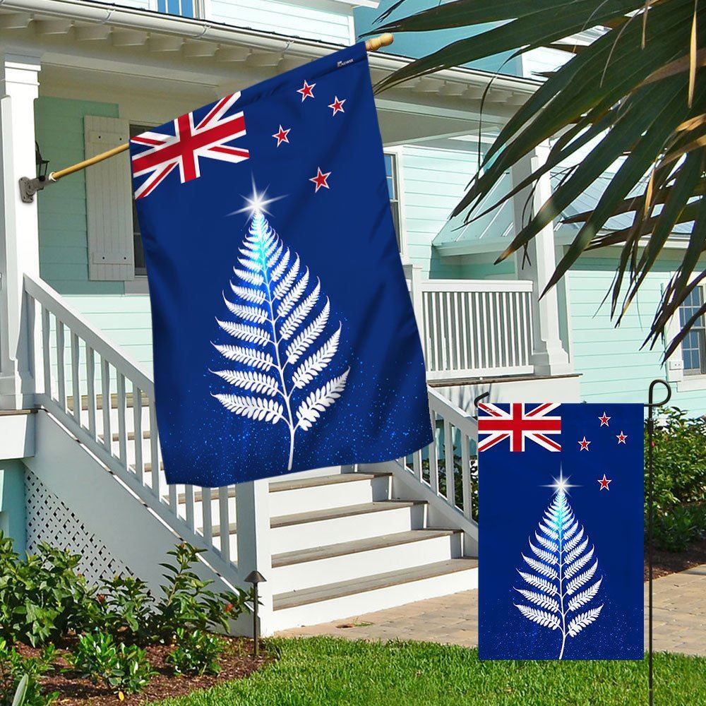 New Zealand Silver Fern Christmas Tree Flag, Christmas Garden Flag, Home Decor Accessories, Christmas Outdoor Decor Ideas