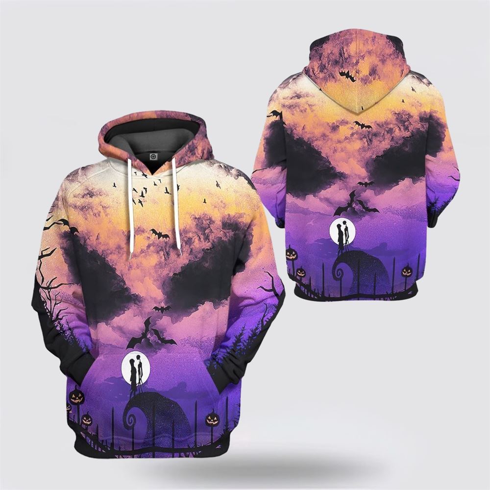 Nightmare Sky Face Before Christmas All Over Print 3D Hoodie For Men & Women, Christmas Hoodie Cute, Christmas Gift, Christmas Fashion