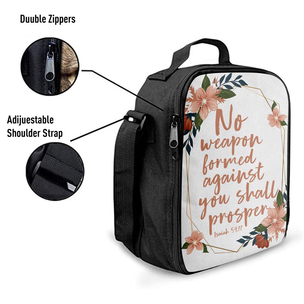 No Weapon Formed Against You Shall Prosper Isaiah 5417 Lunch Bags, Bible Verse Lunch Bag For Men And Women