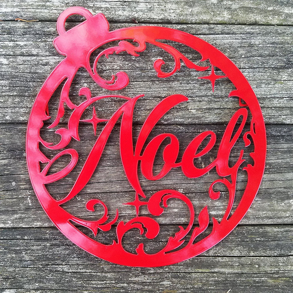 Noel Round Metal Sign, Cut Metal Sign, Wall Metal Art, Christmas Gift, Christmas Home Decor Sign, Christmas Outdoor Metal Sign