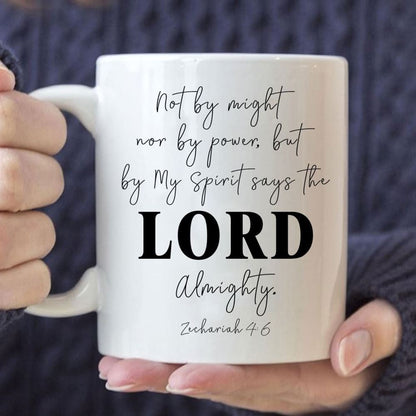 Not By Might Nor By Power But By My Spirit Coffee Mug, Christian Mug, Bible Mug, Faith Gift, Encouragement Gift