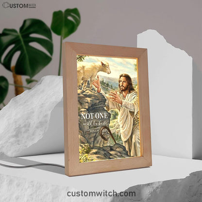 Not One Will Be Lost Jesus & Lamb Frame Lamp Art - Jesus Frame Lamp Pictures - Christian Night Light