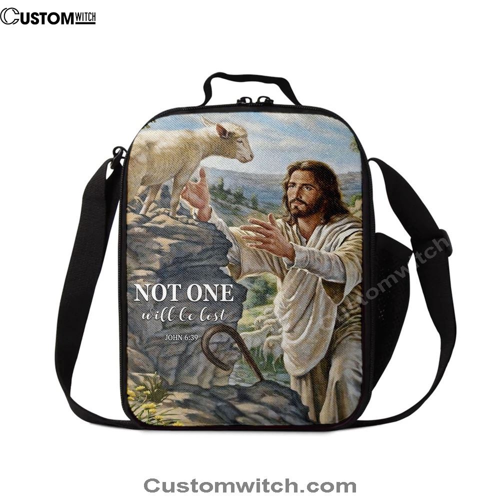 Not One Will Be Lost Jesus & Lamb Lunch Bag, Bible Verse Lunch Bag For Men And Women