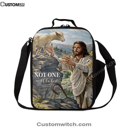 Not One Will Be Lost Jesus & Lamb Lunch Bag, Bible Verse Lunch Bag For Men And Women