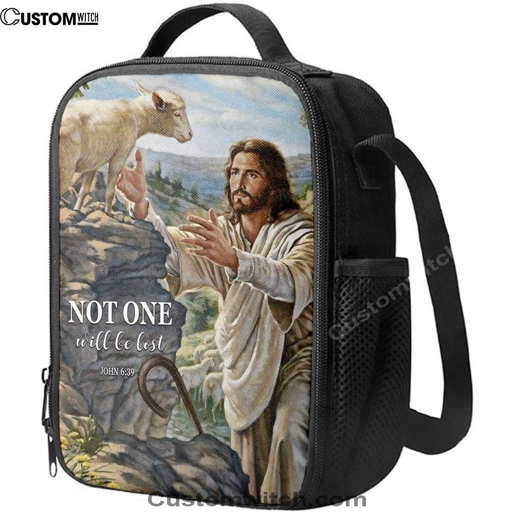 Not One Will Be Lost Jesus & Lamb Lunch Bag, Bible Verse Lunch Bag For Men And Women