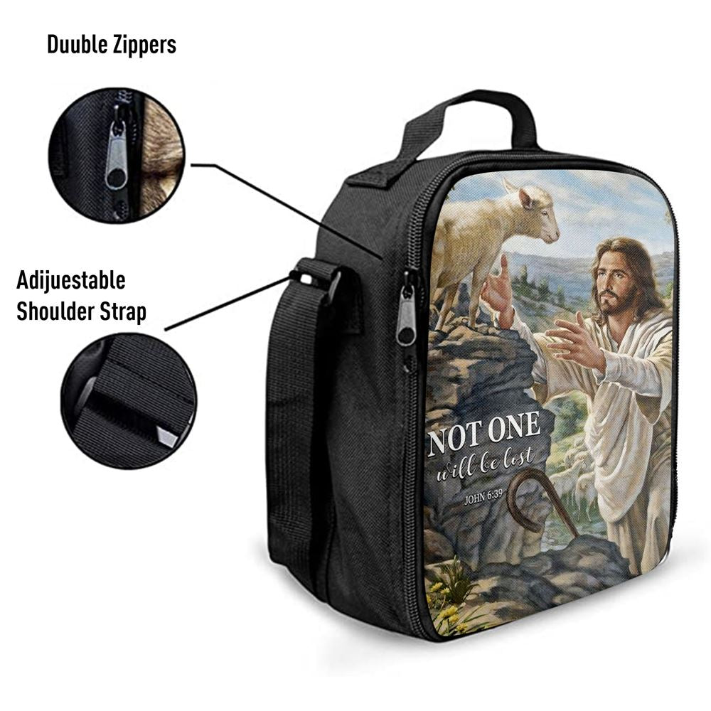 Not One Will Be Lost Jesus & Lamb Lunch Bag, Bible Verse Lunch Bag For Men And Women