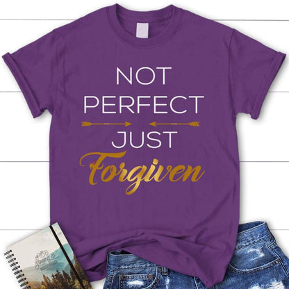 Not Perfect Just Forgiven Womens Christian T Shirt, Blessed T Shirt, Bible T shirt, T shirt Women