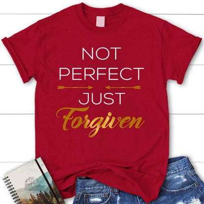 Not Perfect Just Forgiven Womens Christian T Shirt, Blessed T Shirt, Bible T shirt, T shirt Women