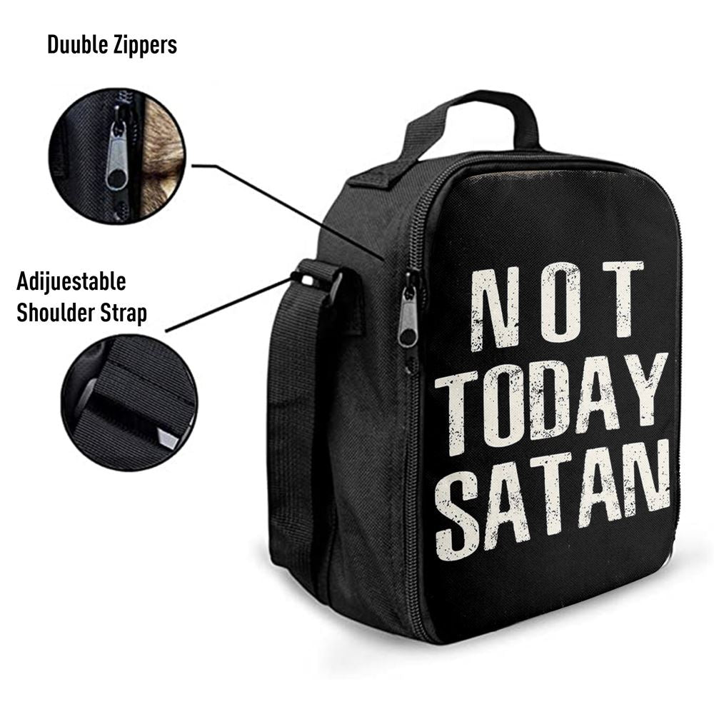Not Today Satan Lunch Bag, Bible Verse Lunch Bag For Men And Women