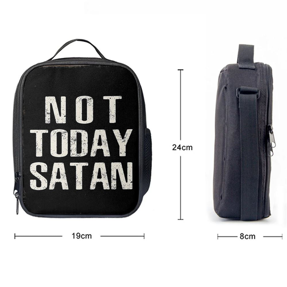 Not Today Satan Lunch Bag, Bible Verse Lunch Bag For Men And Women