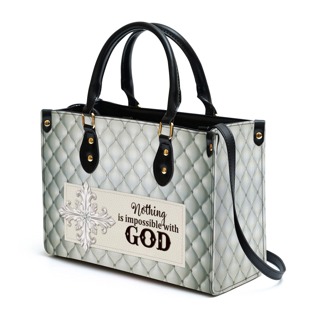 Nothing Is Impossible With God Beautiful Leather Handbag, Religious Gifts For Women, Women Pu Leather Bag