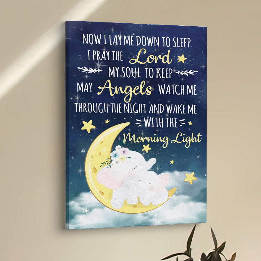 Now I Lay Me Down To Sleep Christian Canvas Prints - Bible Verse Wall Decor - Scripture Wall Art