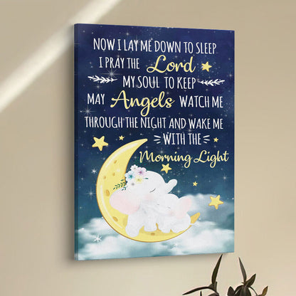 Now I Lay Me Down To Sleep Christian Canvas Prints - Bible Verse Wall Decor - Scripture Wall Art