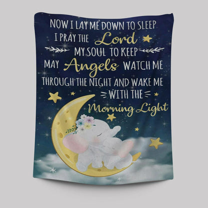 Now I Lay Me Down To Sleep Christian Tapestries Prints - Bible Verse Wall Decor - Scripture Wall Art