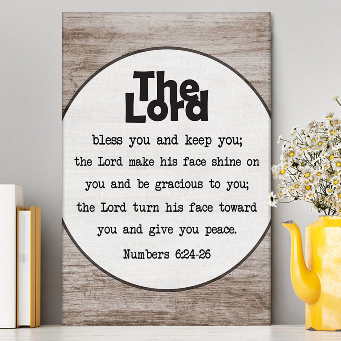 Numbers 624-26 The Lord Bless You And Keep You Rustic Farmhouse Canvas Wall Art - Christian Canvas Prints - Religious Wall Decor