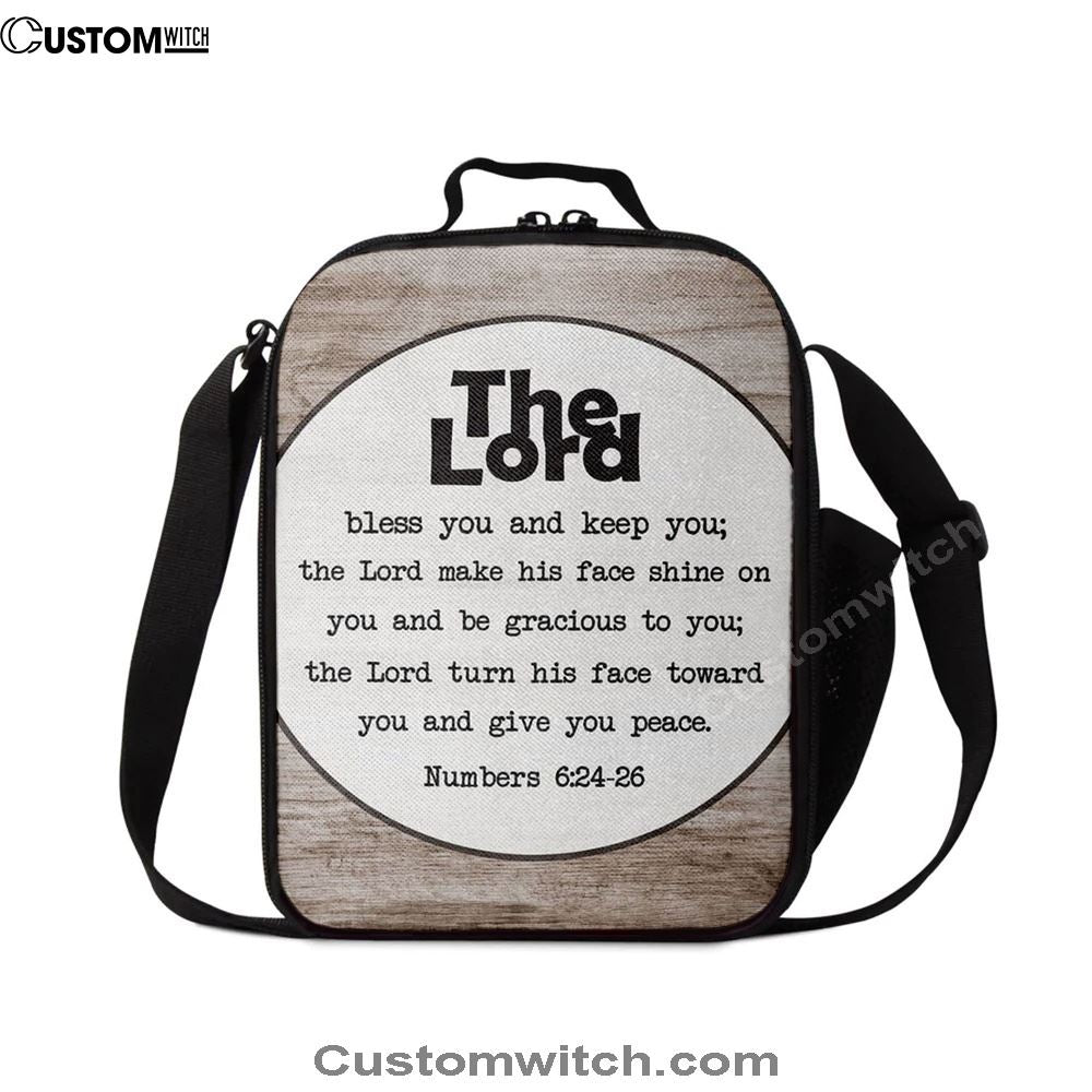 Numbers 624-26 The Lord Bless You And Keep You Rustic Farmhouse Lunch Bag, Bible Verse Lunch Bag For Men And Women