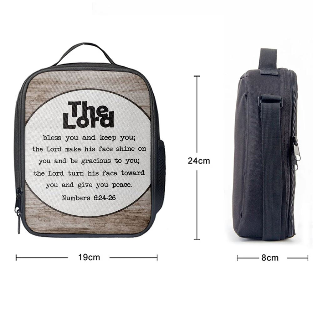 Numbers 624-26 The Lord Bless You And Keep You Rustic Farmhouse Lunch Bag, Bible Verse Lunch Bag For Men And Women
