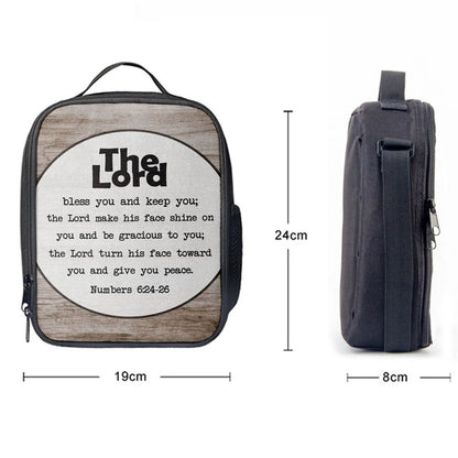 Numbers 624-26 The Lord Bless You And Keep You Rustic Farmhouse Lunch Bag, Bible Verse Lunch Bag For Men And Women