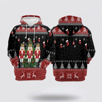 Nutcracker Christmas Tree All Over Print 3D Hoodie For Men & Women, Christmas Hoodie Cute, Christmas Gift, Christmas Fashion