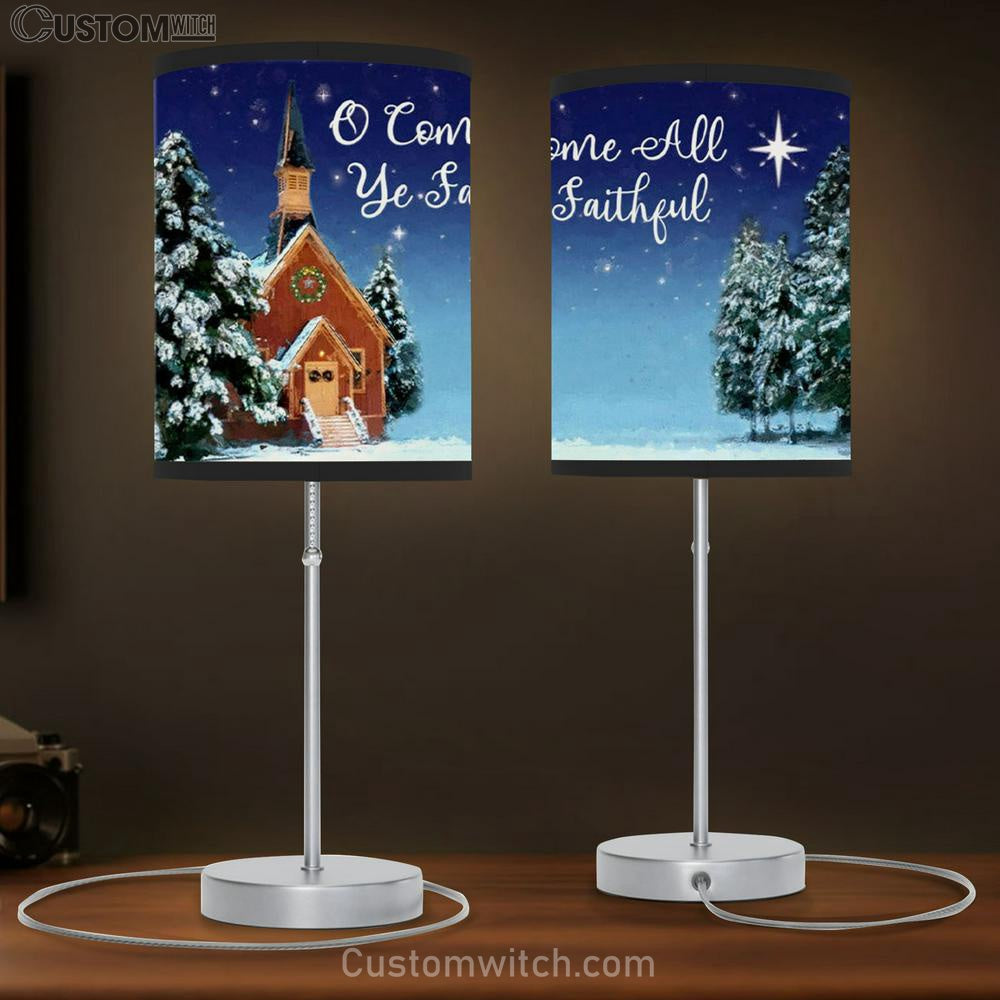 O Come All Ye Faithful Christmas Table Lamb Gift - Christian Bedroom Decor