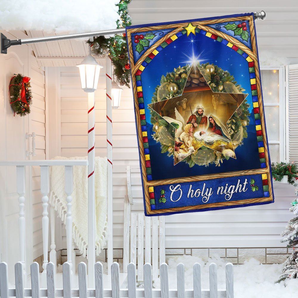 O Holy Night Christmas Nativity Jesus Flag, Christian Christmas House Flag, Christmas Outdoor Decor Ideas