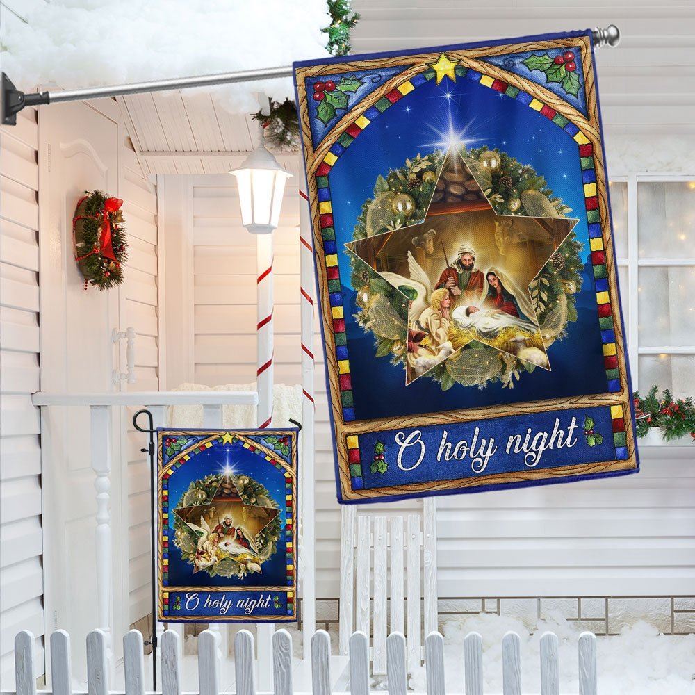 O Holy Night Christmas Nativity Jesus Flag, Christian Christmas House Flag, Christmas Outdoor Decor Ideas