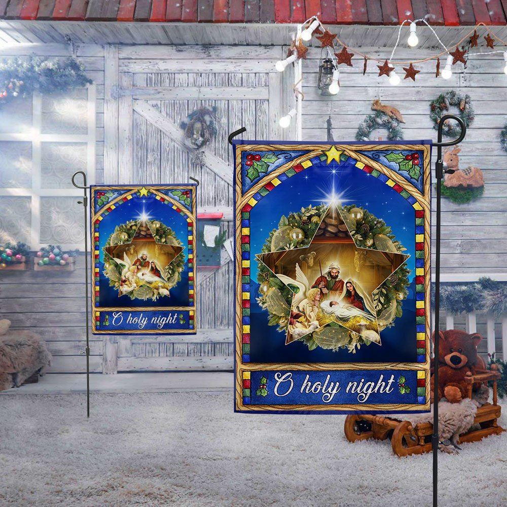 O Holy Night Christmas Nativity Jesus Flag, Christian Christmas House Flag, Christmas Outdoor Decor Ideas